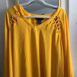 Women's Yellow Top 100 percent POLYESTER